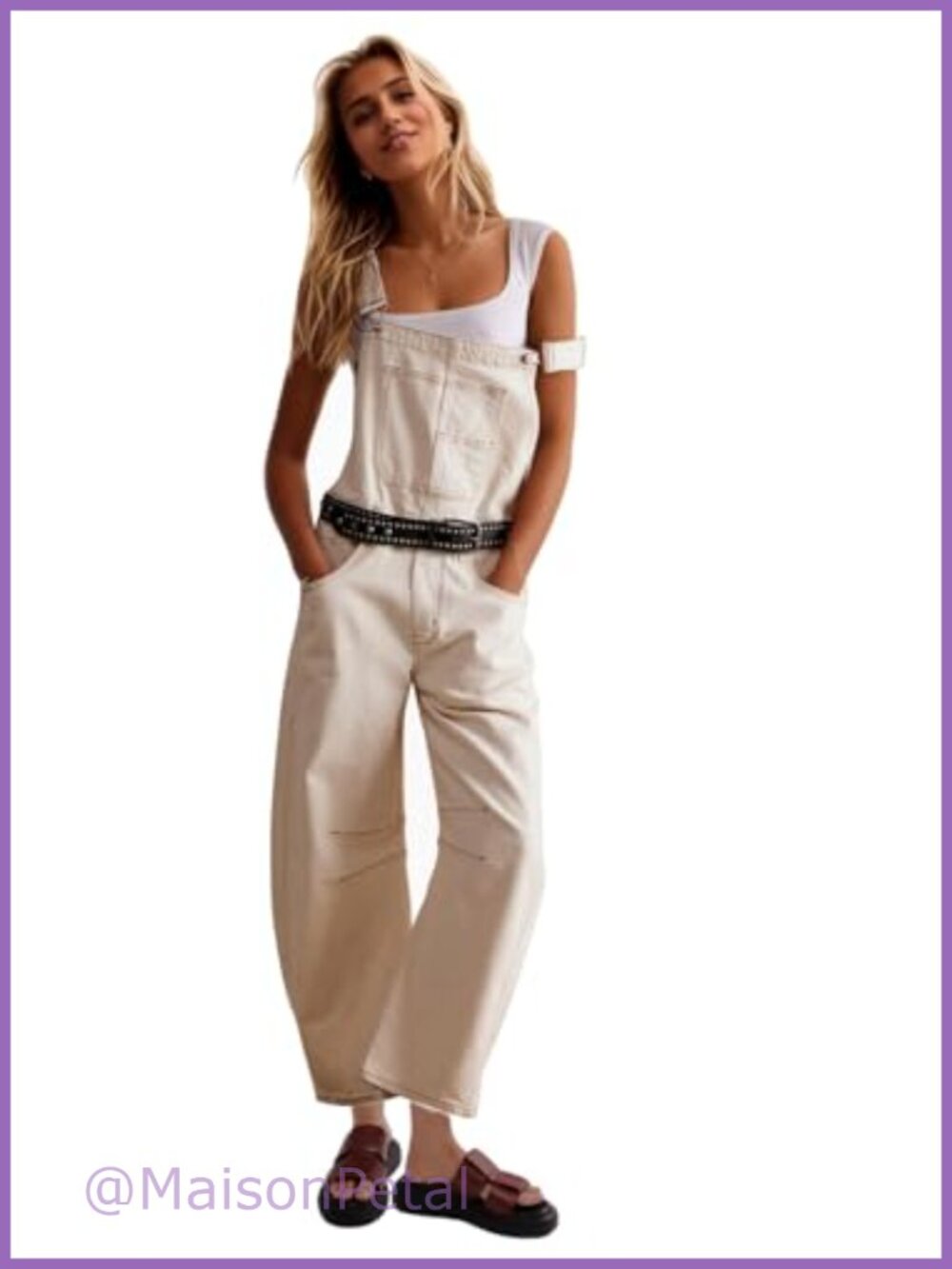 Women's Stretch Denim Bib Overalls Barrel Leg Adjustable Straps Jean Jumpsuit